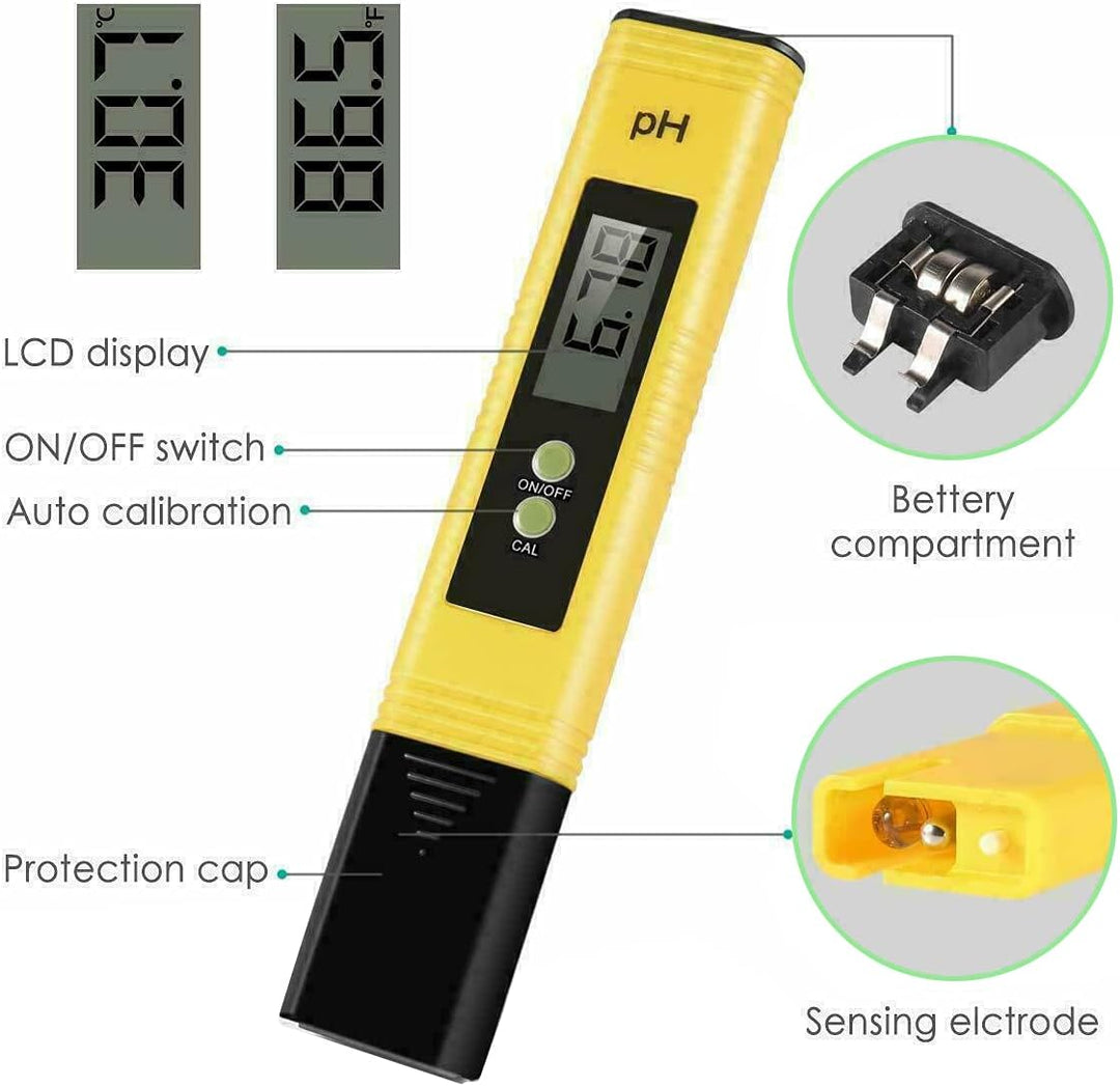 L41CS Digitales pH Messgerät mit LCD Anzeige – Präziser pH-Wert und TDS/EC, Wasserqualitäts-Tester f