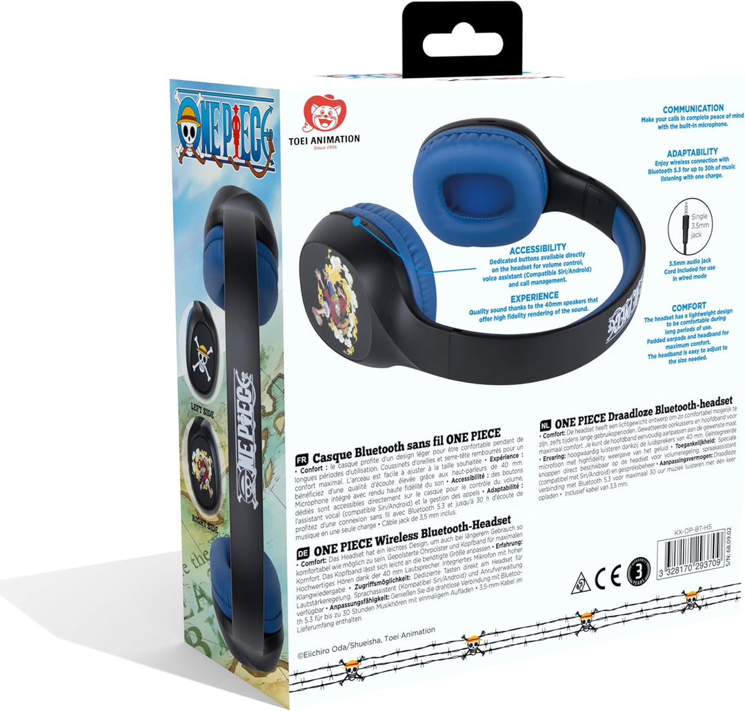 Konix One Piece On-Ear-Kopfhörer kabellos Bluetooth 5.3 für Smartphones und Tablets - 30 Std. Akkula