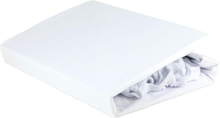 Gerald Wittmann Premium Spannbettlaken 90x200-100x200 cm, 100% Baumwolle Jersey, Weiss Weiss 90x200
