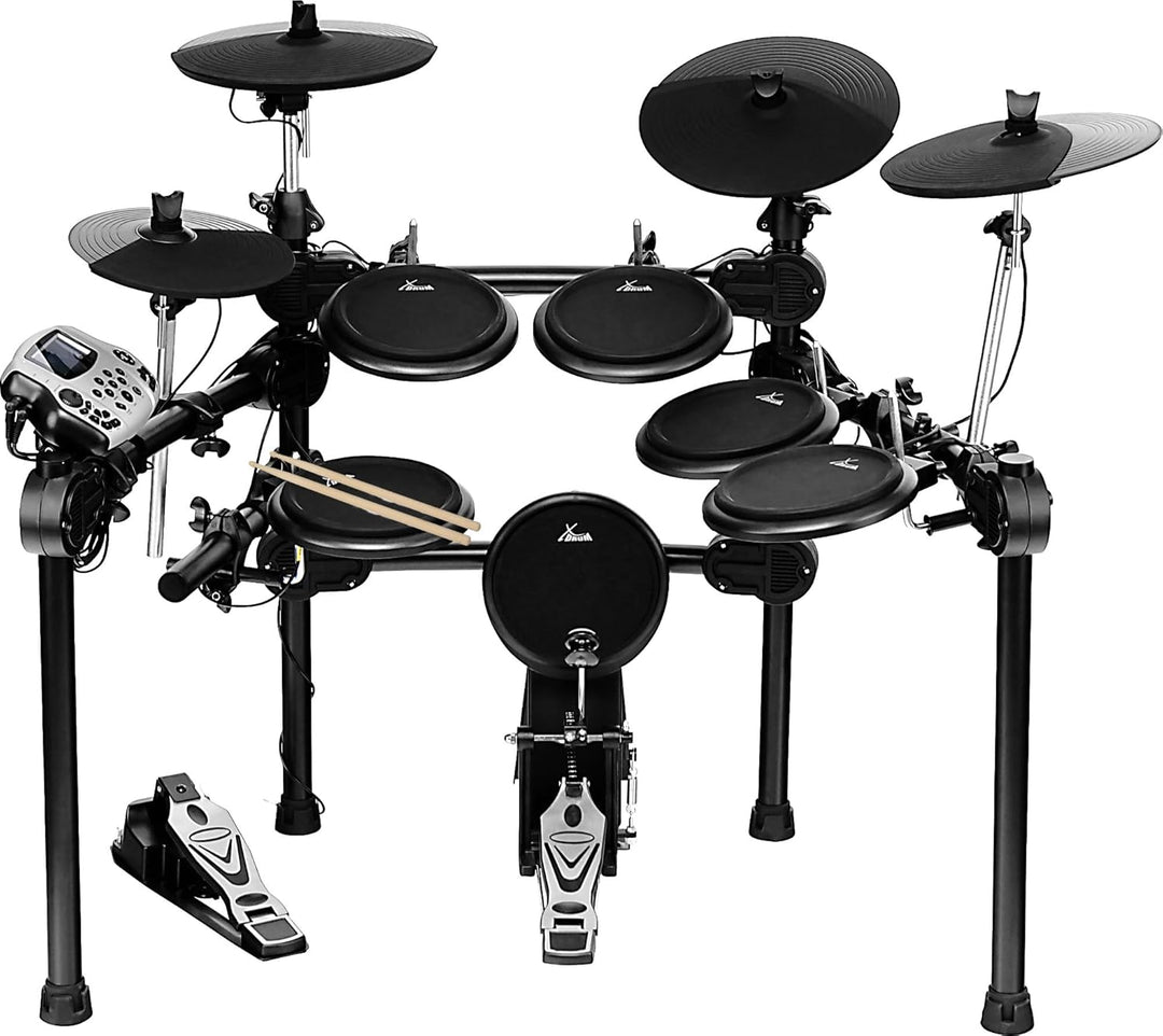XDrum DD-520 PLUS E-Drum Set (elektronisches Schlagzeug, mit Sticks & Fussmaschine, Kopfhörer-Anschl