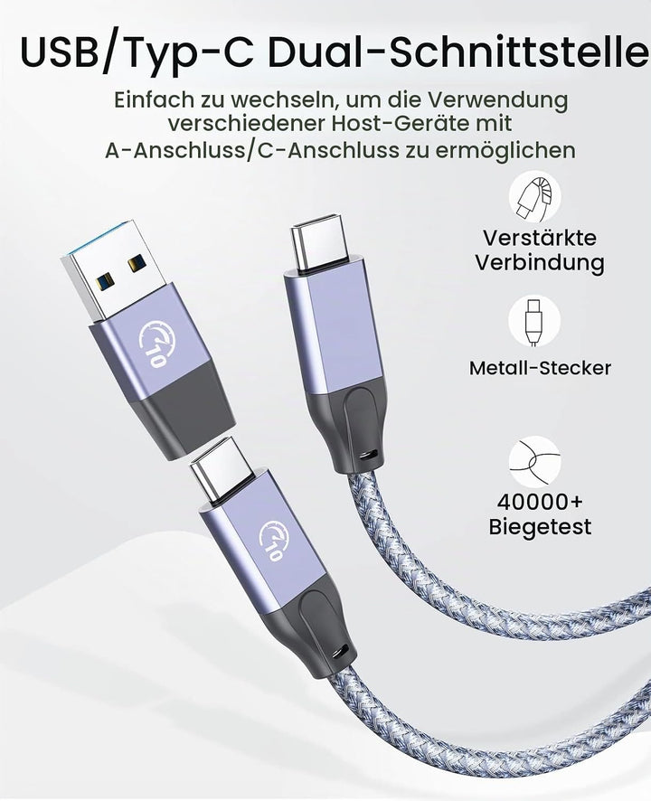 ORICO USB C Hub, 7-Port Aluminium USB Splitter, 5Gbps USB Hub mit 0.5m USB C Kabel und USB A Adapter
