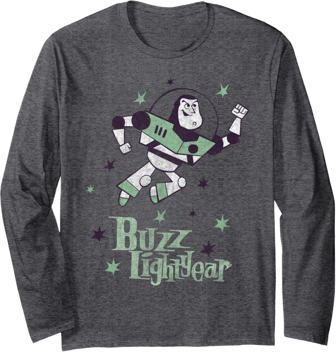 Disney Pixar Toy Story Buzz Lightyear Retro Sketch Poster Langarmshirt