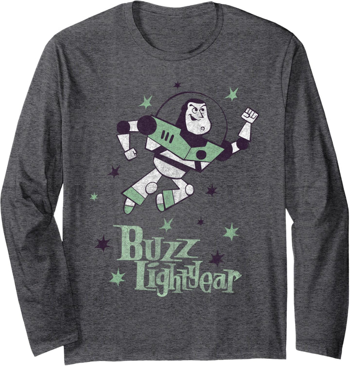 Disney Pixar Toy Story Buzz Lightyear Retro Sketch Poster Langarmshirt