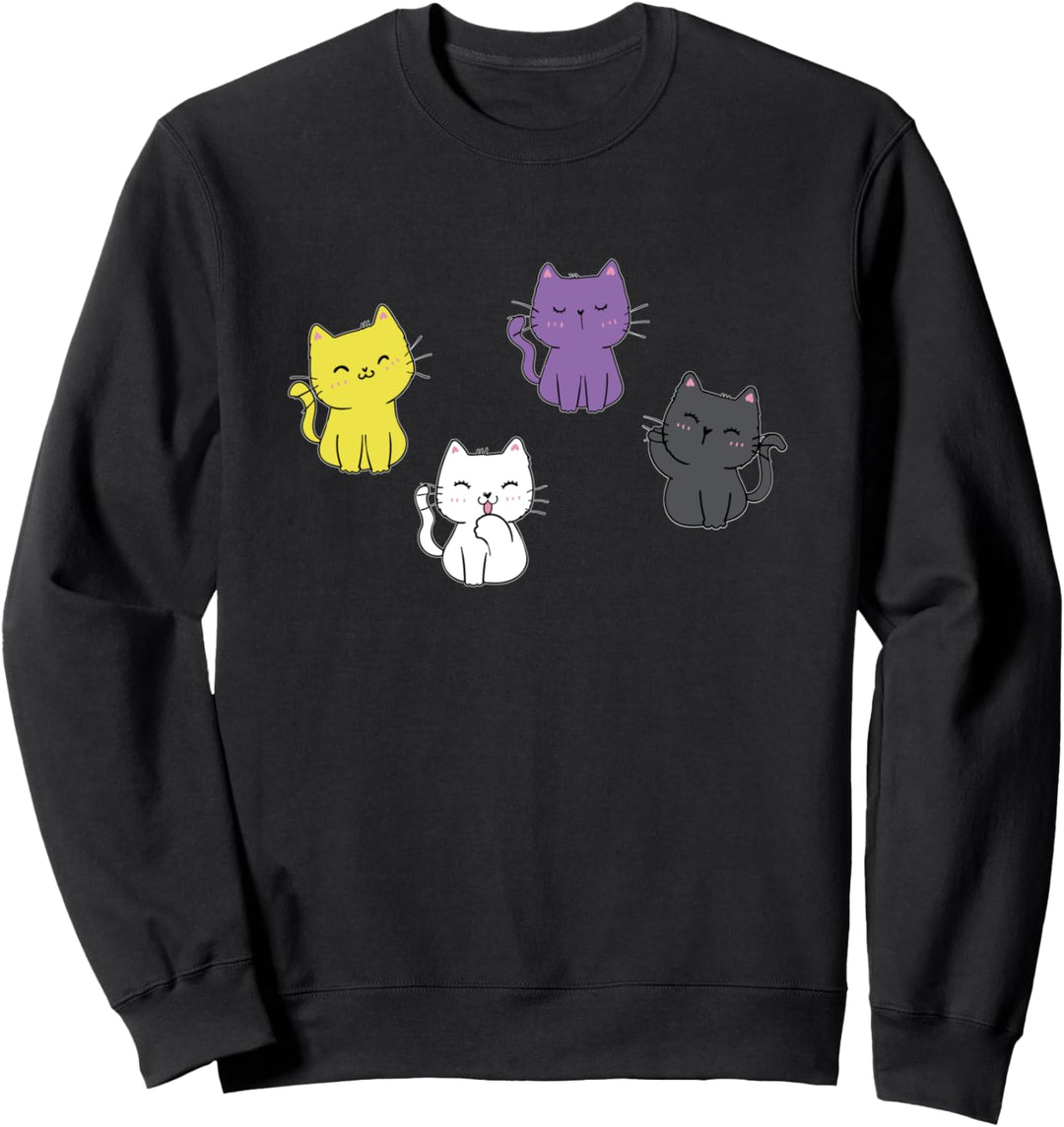 Enby Pride Kawaii Katzenkätzchen LGBT Nichtbinär Nichtbinär Sweatshirt