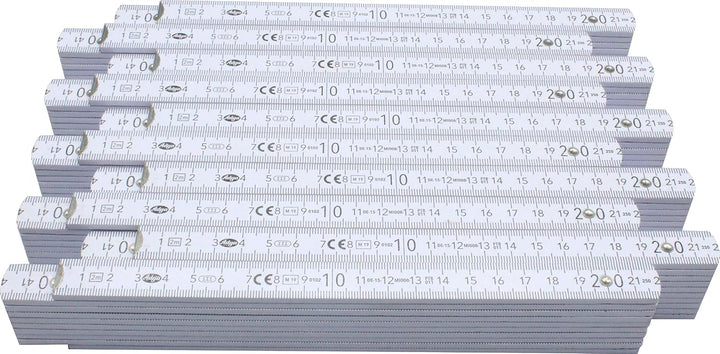 10 Stück Zollstöcke Zollstock 2 Meter mit 90°/180° Winkeleinrastung und Winkelskala (30°/45°/60°/75°