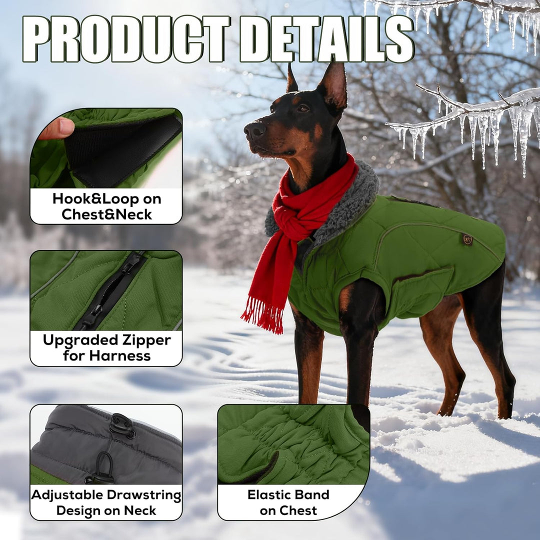 EMUST Hundejacke Winter, Kaltwettermäntel, Weiche Wintermantel für Mittelgrosse Hunde, Winterweste f