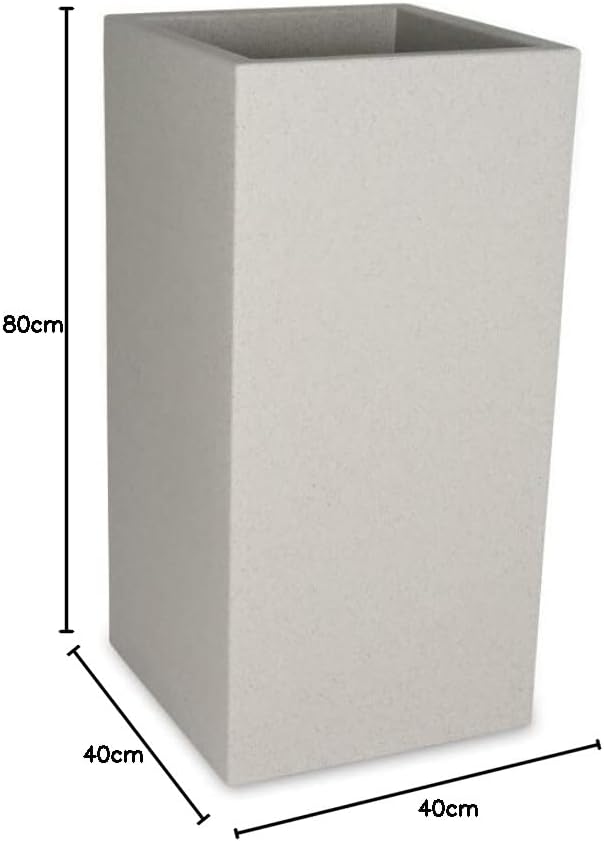 DECORAS Pflanzkübel Kunststoff Blumenkübel - Farbe: terrazzo - robuster, UV-beständiger, wetterfeste