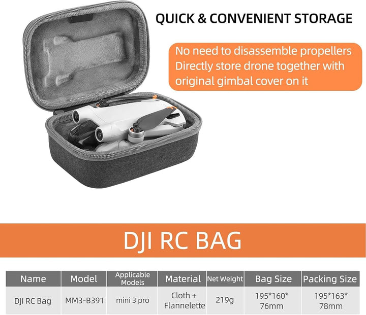 Gdraco Tragbare Taschen für DJI Mini 3/3 Pro Drone Handtasche für DJI Mini 3 Drone Drohnen-transport