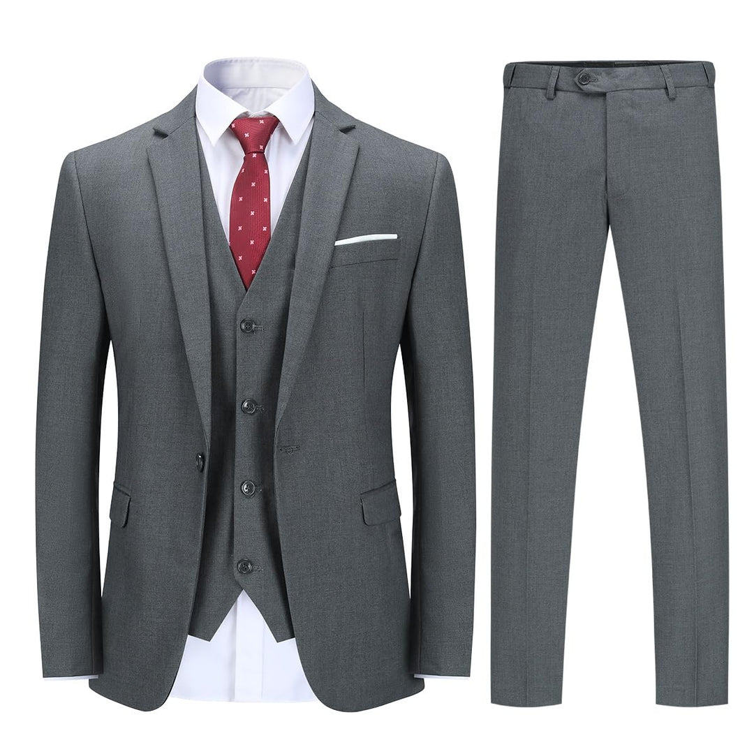 YOUTHUP Herren Anzug Slim Fit 3 Teilig Anzüge für Hochzeit Business Herrenanzug Sakko Anzughose West