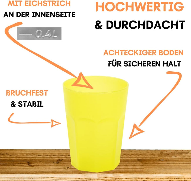 ENGELLAND 20x Kunststoffbecher Trinkbecher Party-Becher Plastik Trink-Gläser Mehrweg Coktailbecher G