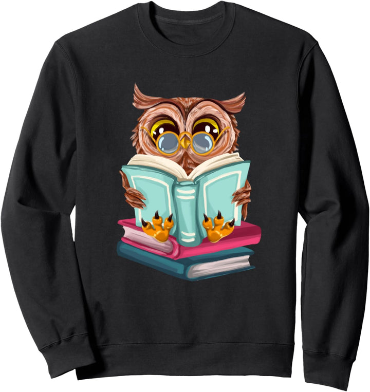 Lesebuch mit niedlichem Eulenmotiv Sweatshirt
