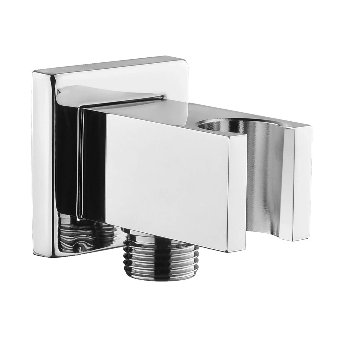 Chrom Schlauchanschluss mit Brausehalter, Keymark Messing Square Wandanschlussbogen 1/2 Zoll, Brause