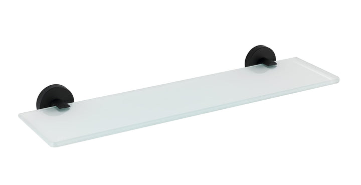 WENKO Glas Wandablage Bosio Black Edelstahl matt - Badezimmerablage, Edelstahl rostfrei, 46.5 x 5.5