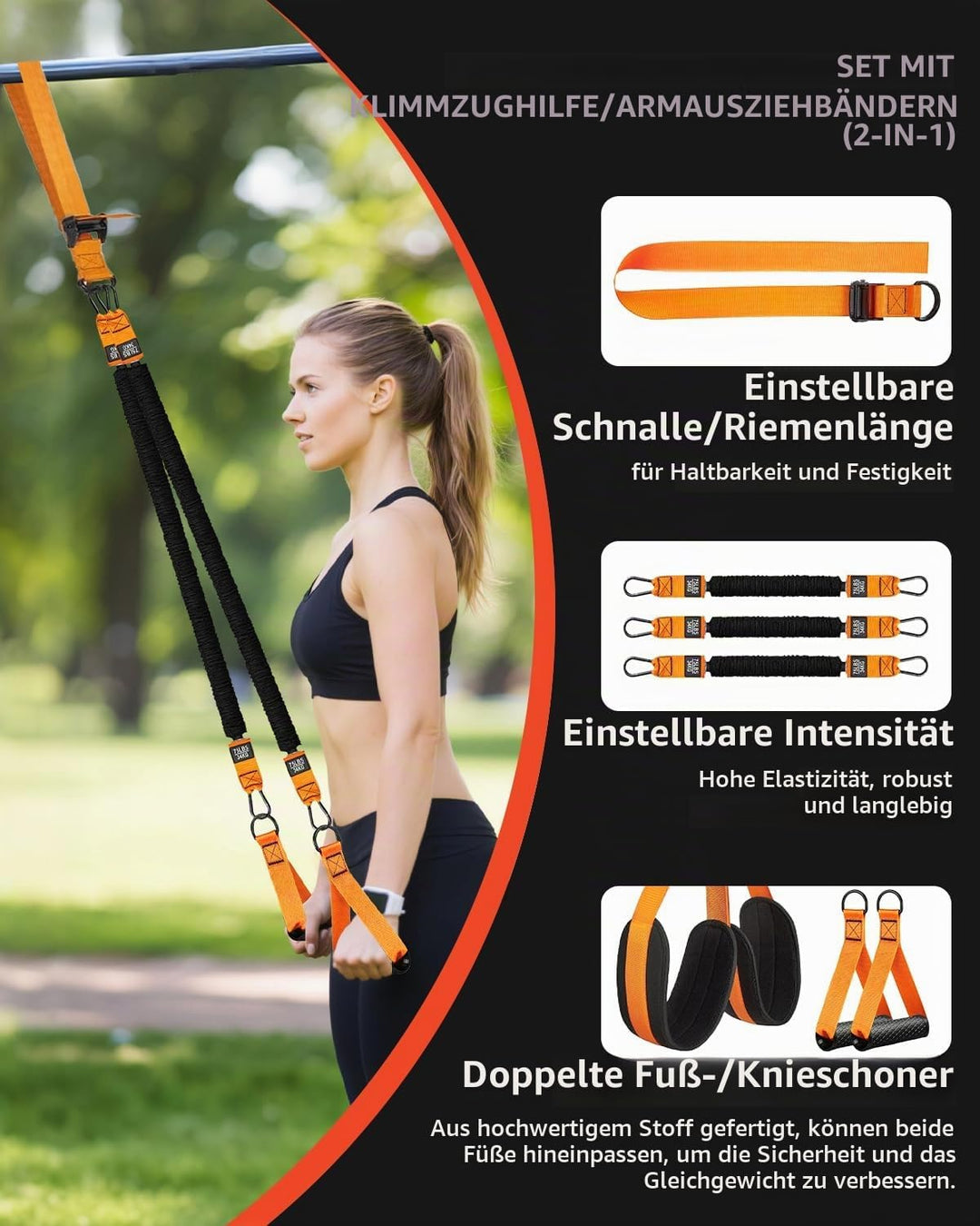 Abahub Klimmzugband Set Klimmzughilfe Widerstandsbänder Pull UP Band für Klimmzüge, Training zu Haus