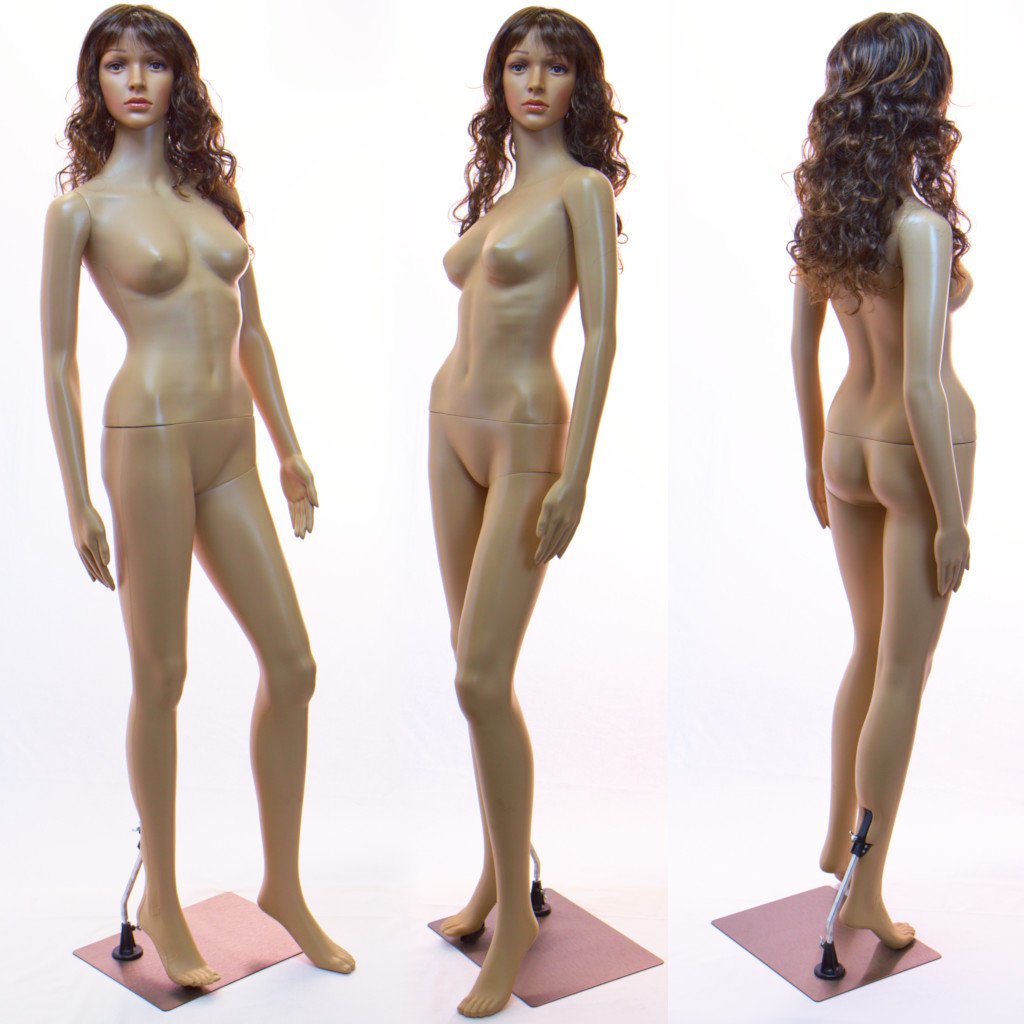 EurotonDisplay weibliche Schaufensterpuppe mit 2 Perücken gratis SF-10=2 beweglich Hautfarbe Female