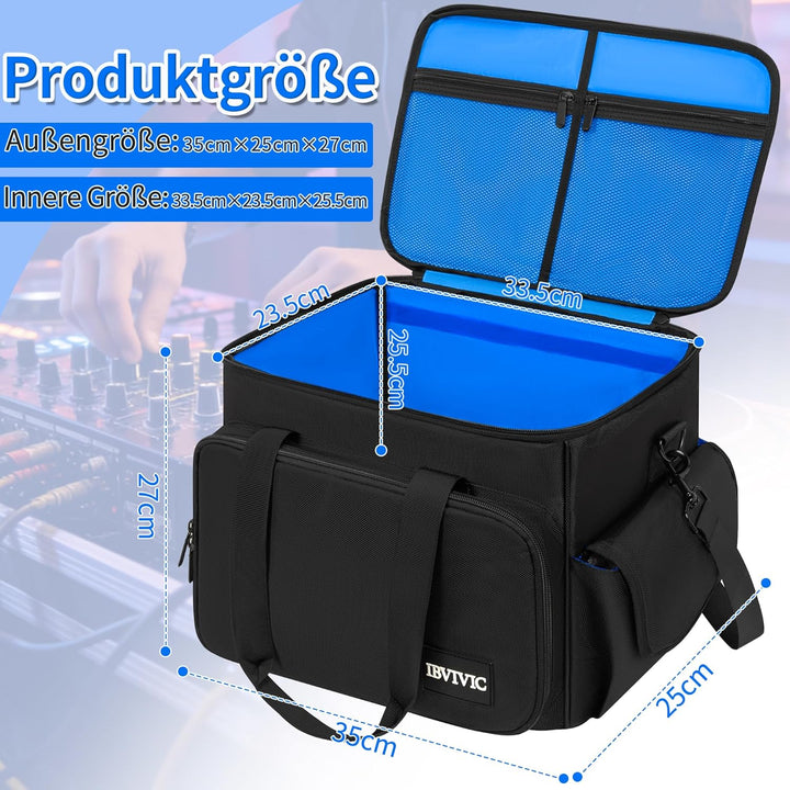 DJ Tasche, 1680D Nylon DJ Gigbag mit Abnehmbaren Trennwänden und Boden, DJ Kabel Organizer Tasche fü