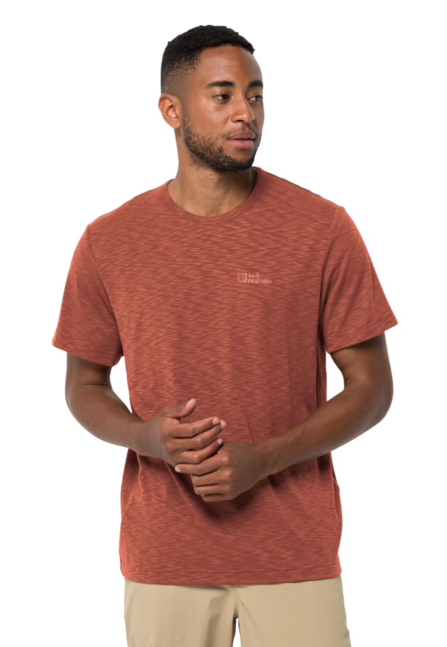 Jack Wolfskin Herren Travel T-Shirt S Barn Red, S Barn Red