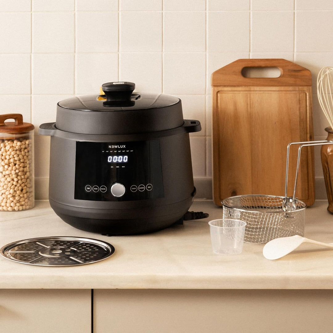 NEWLUX - SmartChef V600 Multikocher 6L, 1200W, Schnellkochtopf mit 4 Druckstufen (90 kpa) und 17 Pro