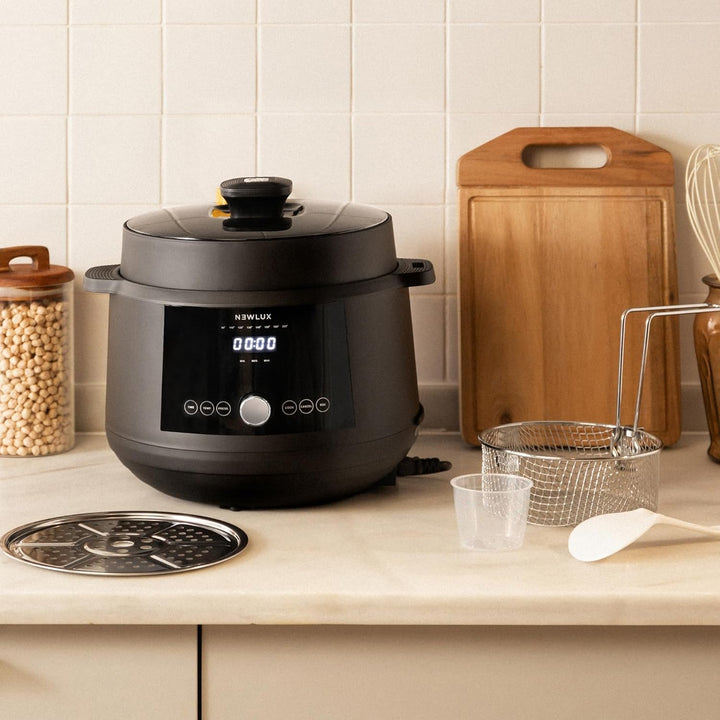 NEWLUX - SmartChef V600 Multikocher 6L, 1200W, Schnellkochtopf mit 4 Druckstufen (90 kpa) und 17 Pro