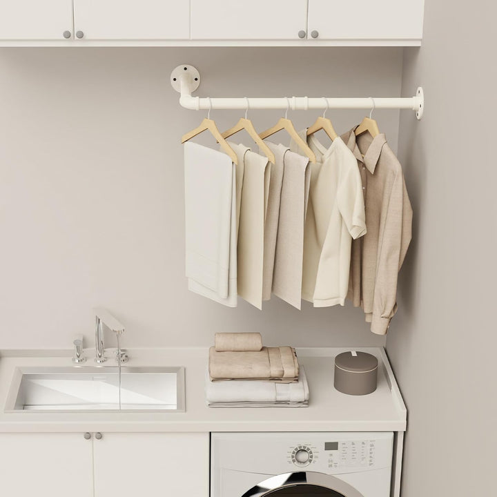 YheenLf Garderobenstange Wand L Form, Kleiderstange Industrial, Platzsparenders Kleiderständer für d