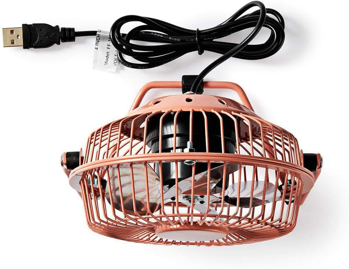 NEDIS Tischventilator | USB Angetrieben | Durchmesser: 100 mm | 3 W | 1 Geschwindigkeit 1.00 m Vinta