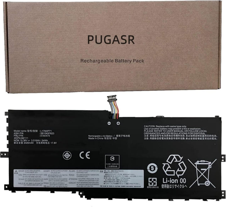 PUGASR L17M4P71 01AV474 Laptop Akku Kompatibel mit Lenovo ThinkPad X1 Yoga 3rd Gen 2018 20LD 20LE 20