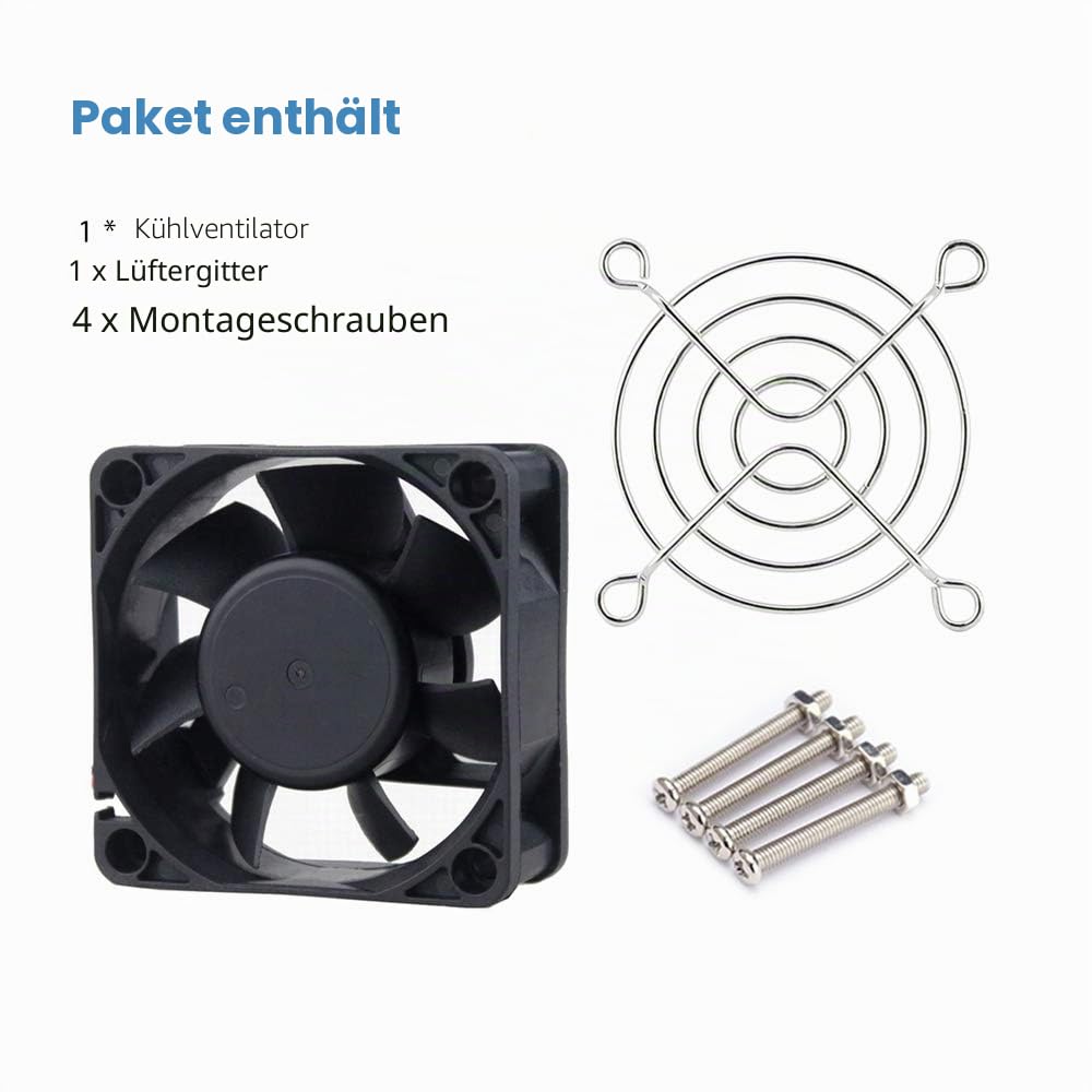 GDSTIME 60mm Lüfter 12V Lüfter 60 x 25mm PC Lüfter Dual Kugellager 60mm Computerlüfter 6CM Gehäuselü