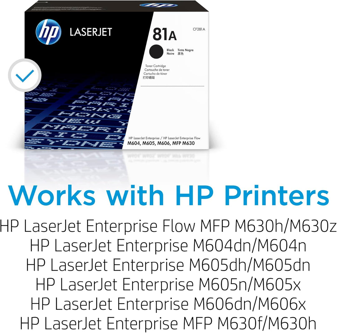 HP 81A (CF281A) Schwarz Original Toner für HP Laserjet Enterprise M604, M605d, M606, Flow M630, Schw