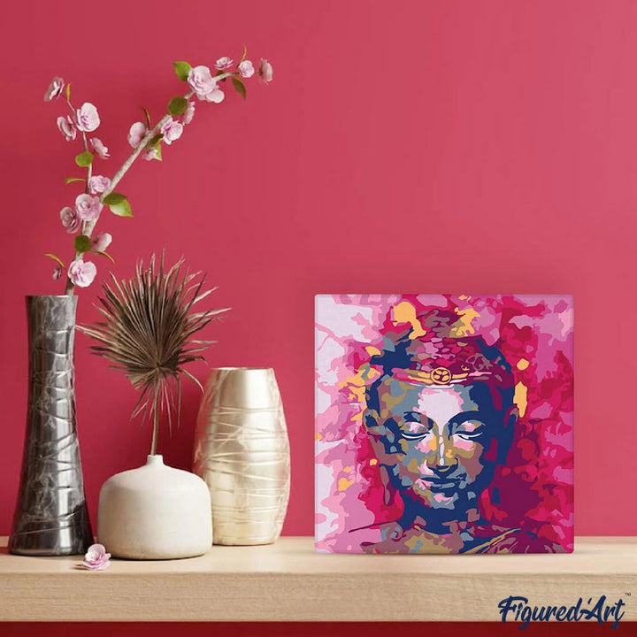 Figured'Art Mini Malen Nach Zahlen Erwachsene Mit Rahmen 20x20cm Kleines Format - Kostbarer Buddha -