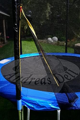 Trampolin Sicherheitsnetz Ersatznetz (für Trampolingestell 366cm mit 8 Stangen, Schwarz/Schwarz) 366