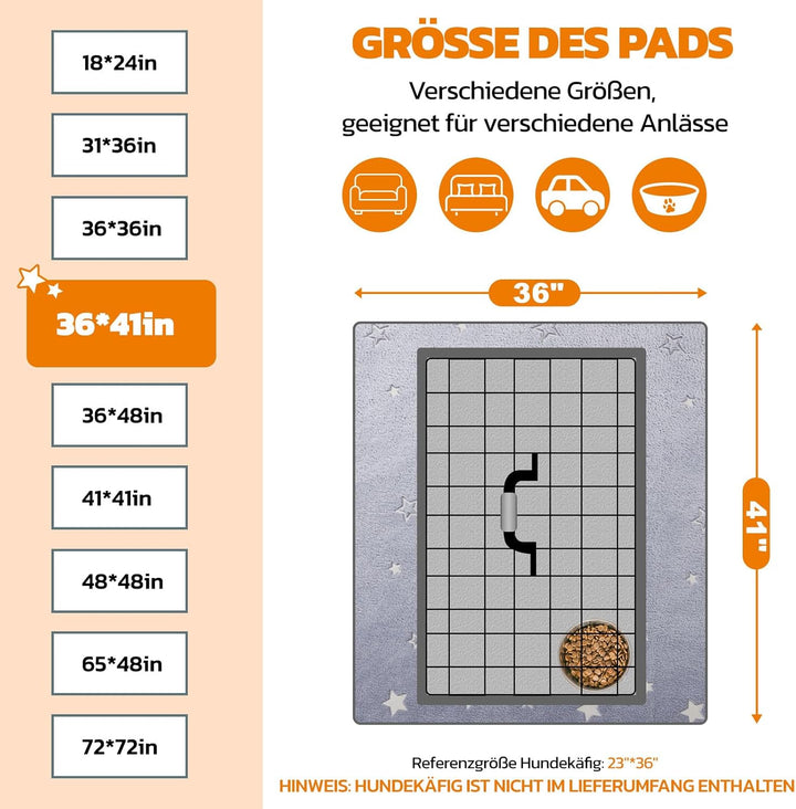 PICK FOR LIFE Haustier-Urinunterlage Waschbar Welpenunterlagen Matte für Hunde Schnell Absorbierend