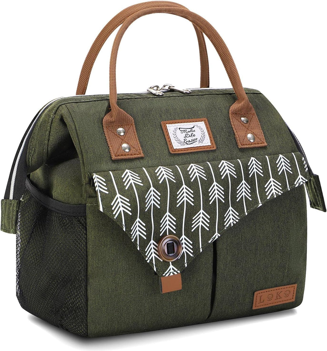 Lekesky Kühltasche Damen Lunchtasche Isolierte für Frauen Auslaufsichere Weit Geöffnete Lunchbox, 11