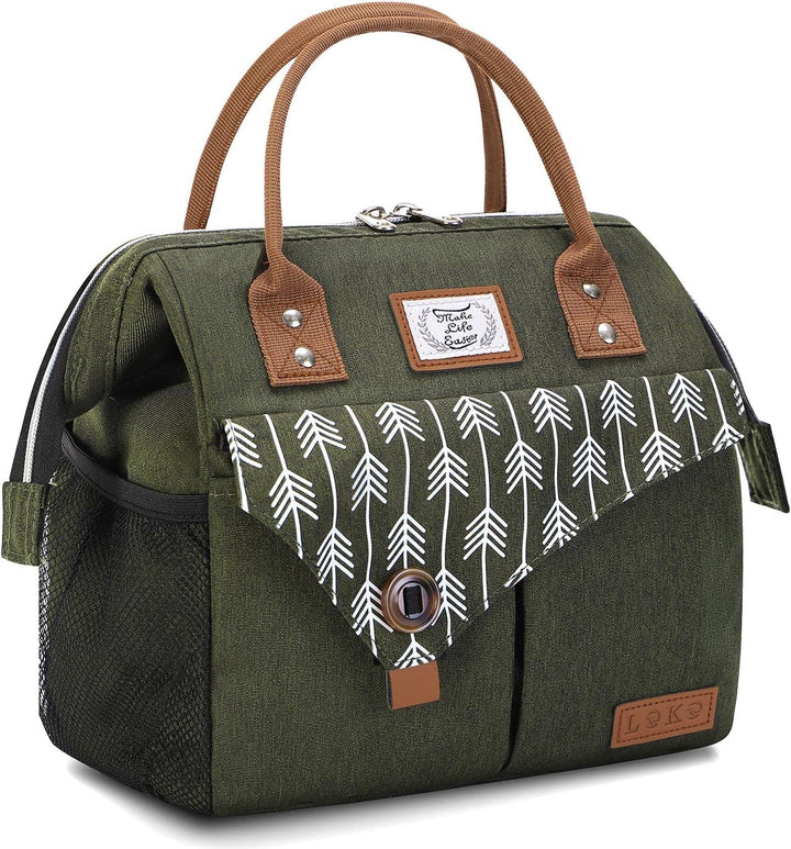 Lekesky Kühltasche Damen Lunchtasche Isolierte für Frauen Auslaufsichere Weit Geöffnete Lunchbox, 11
