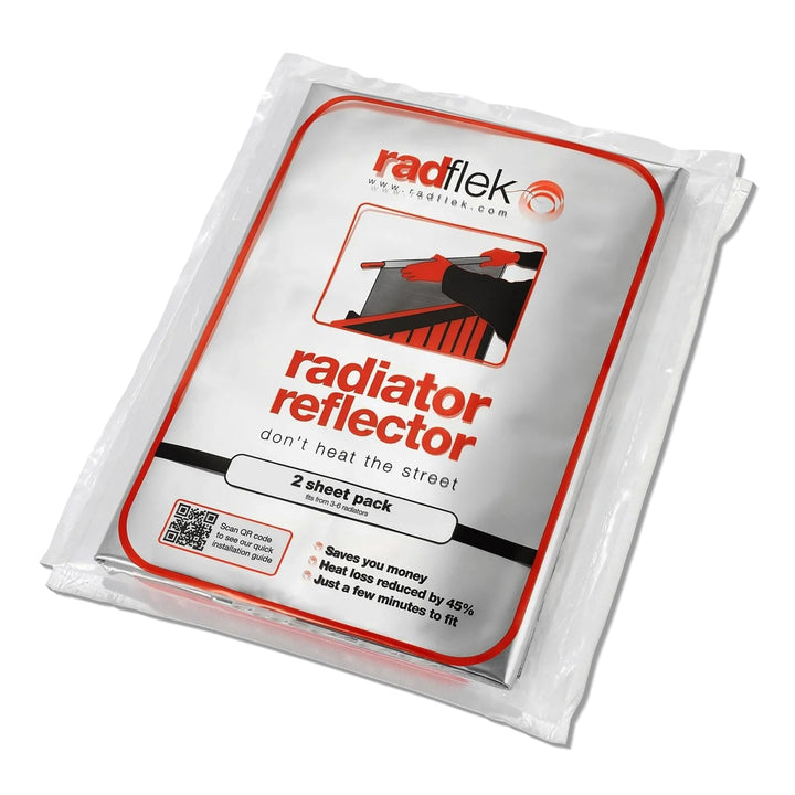 Radflek Reflexionsfolie für Heizkörper, mit reflektierendem Radstik-Klebeband, 5 Radflek-Folien / 4