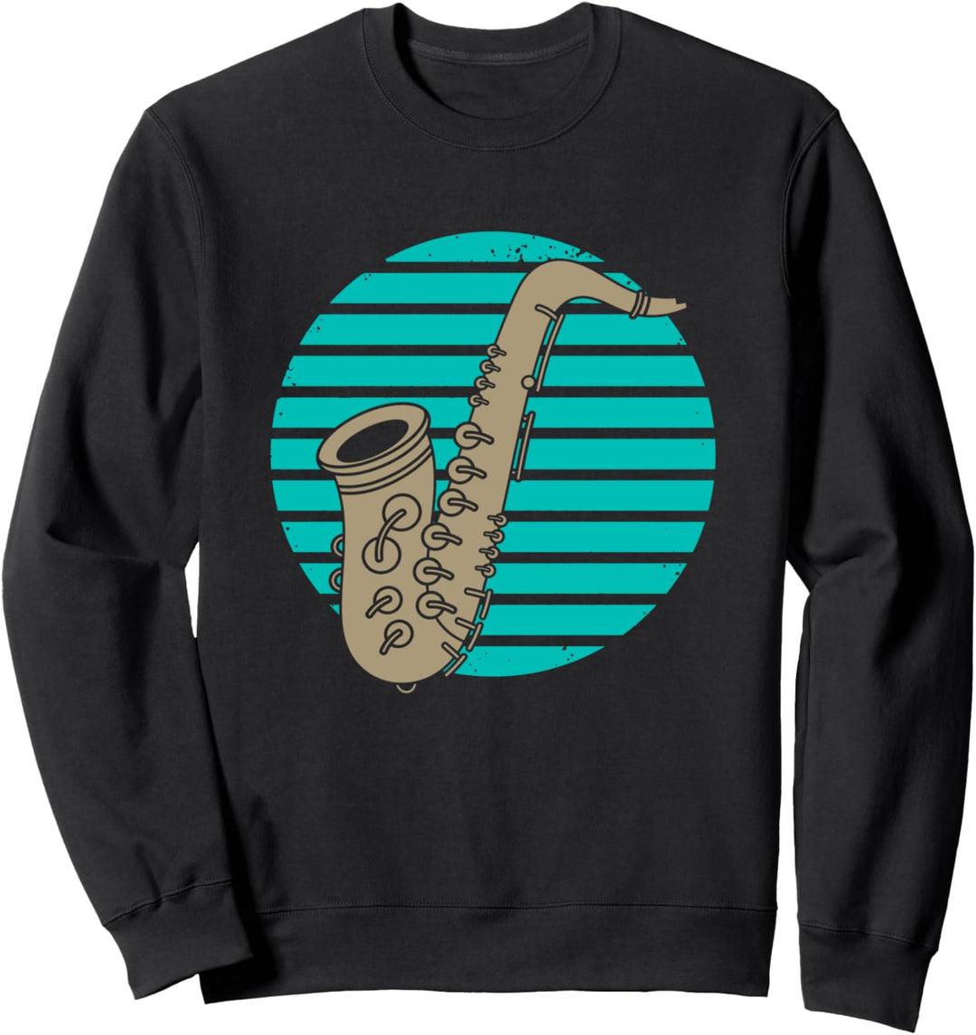 Musikinstrument Saxophonist Jazz Musik Retro Saxophon Sweatshirt