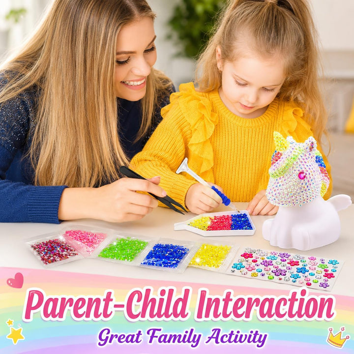 HappyGoLucky DIY Einhorn Nachtlicht Bastelset für Kinder – Einhorn Geschenke für Mädchen, Kinder Spi