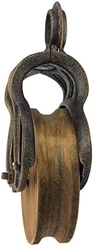 Design Toscano Vintage-Rad Bauernhofflaschenzug Industrielles Dekor, 25,5 cm Large, Large
