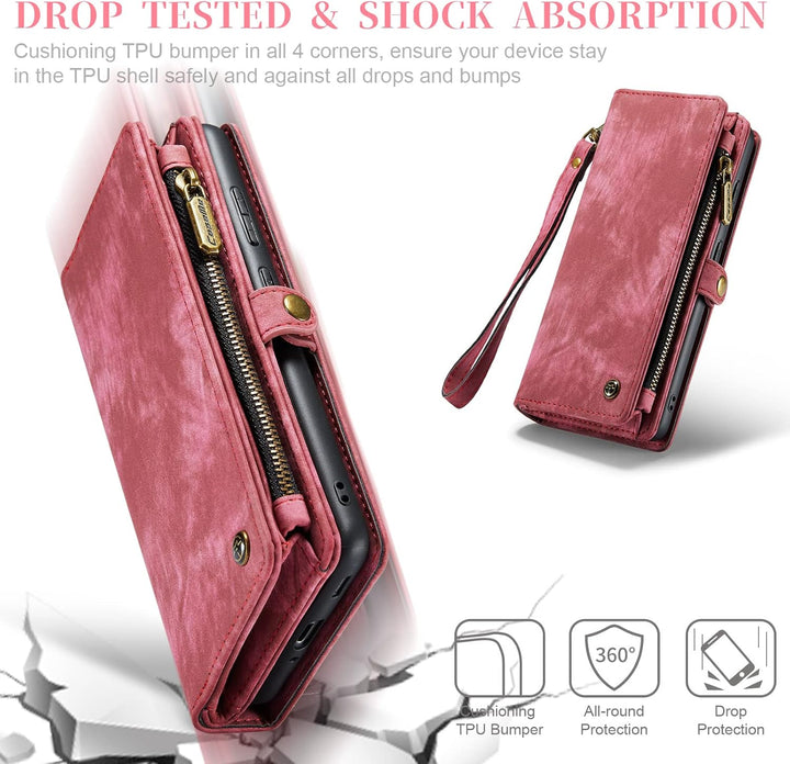 UFinetech 2-in-1 Samsung Galaxy S21 Ultra Hülle Tasche TPU Leder Handy Flip Magnetische mit Ständer