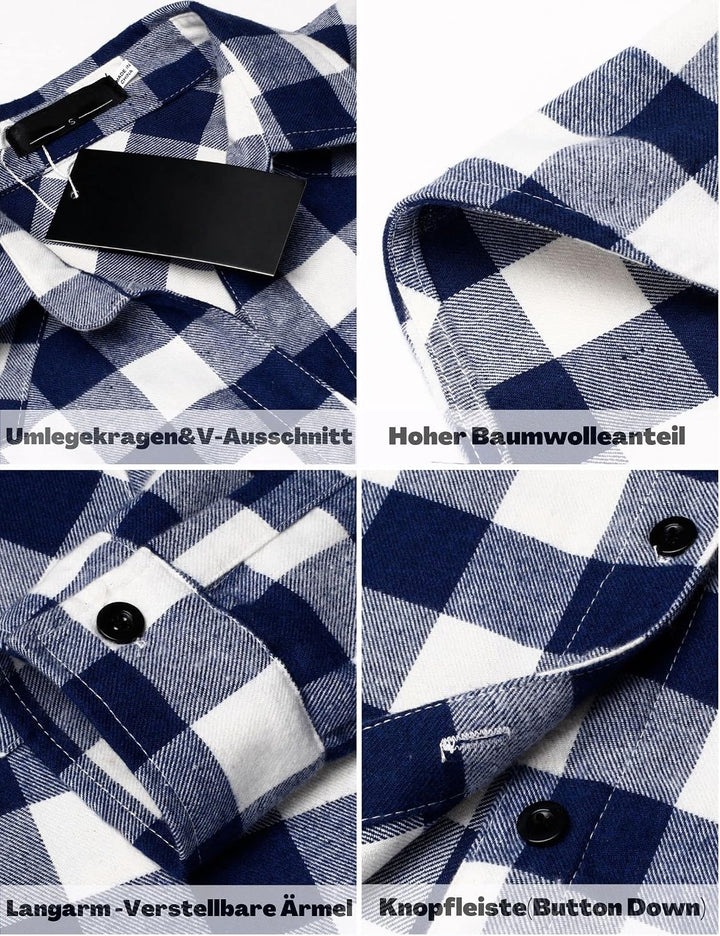 Trachtenbluse Damen Kariert Hemden Langarm Trachtenhemd Oktoberfest Bluse Karohemd HolzfäLlerhemd Ob