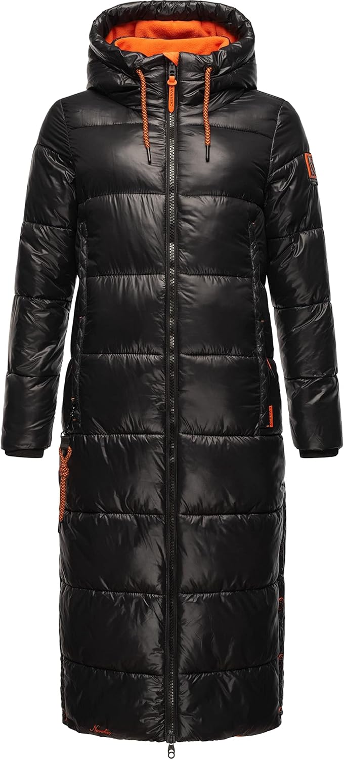Navahoo Damen Warmer Winter Steppmantel mit Kapuze Schmuseengel XS-XXL XS Schwarz, XS Schwarz