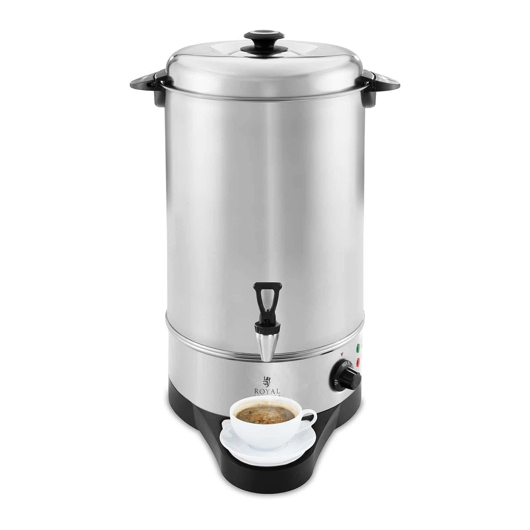 Royal Catering RCWK 10A Glühweinkocher Heissgetränkeautomat 10 L - 11,5 L 1600 W Edelstahl Abtropfsc