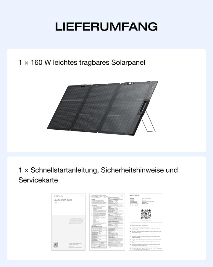 ECOFLOW 160W Solar Panel, Solarpanels Faltbar Solarmodul für Delta & RIVER Serie Tragbare Powerstati