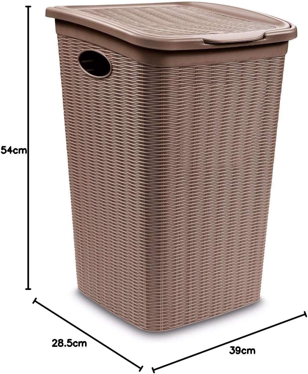 Stefanplast Elegance Wäschekorb, Beige, 28.5 x 39 x 54 cm 28.5 x 39 x 54 cm Beige, 28.5 x 39 x 54 cm