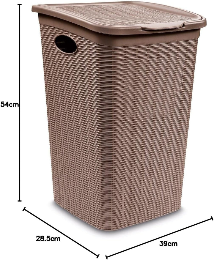 Stefanplast Elegance Wäschekorb, Beige, 28.5 x 39 x 54 cm 28.5 x 39 x 54 cm Beige, 28.5 x 39 x 54 cm