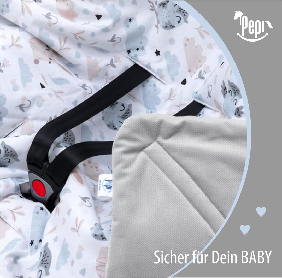 Pepi - Einschlagdecke Babyschale - 90x90 cm - Kinderwagen Decke - Babyschale Decke - Baumwolle Babyd