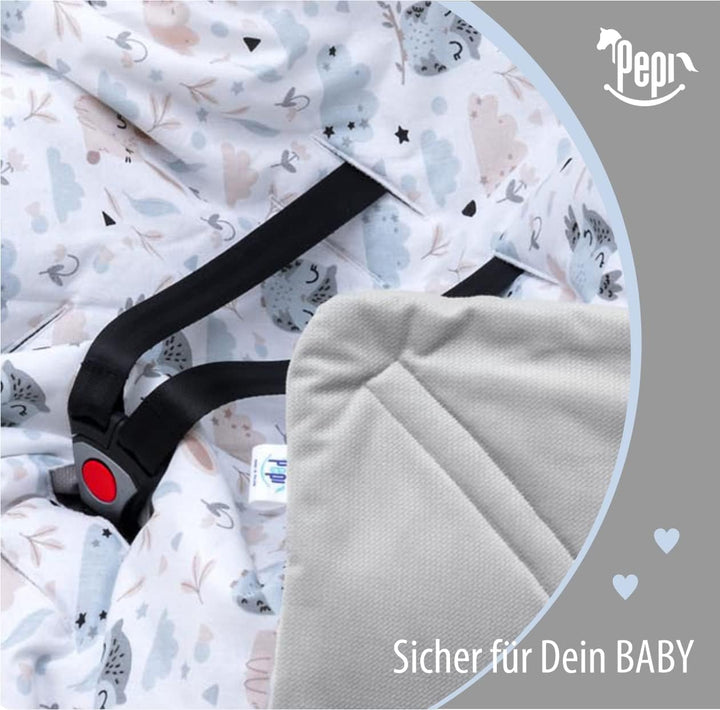 Pepi - Einschlagdecke Babyschale - 90x90 cm - Kinderwagen Decke - Babyschale Decke - Baumwolle Babyd