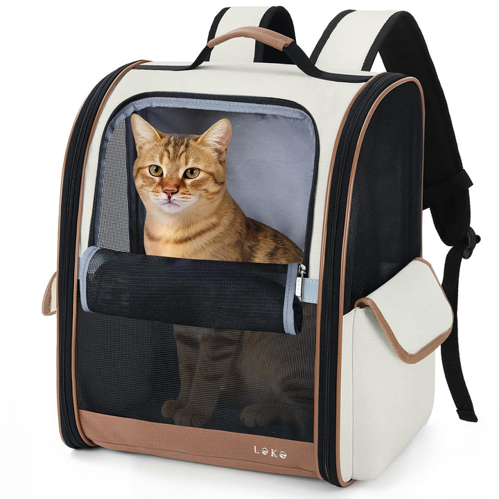 Lekesky Katzen Rucksack Hunderucksack für Mittel/Kleine Haustiere(2-8KG), KatzenRucksack mit Netzfen