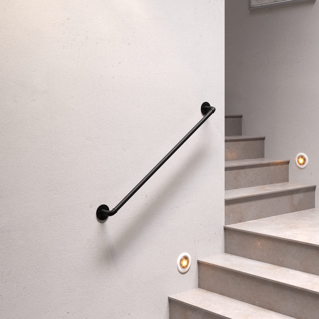 Pamo Handlauf für Treppen | 36-392 cm | Handlauf schwarz aus stabilen Rohren im industrial Loft Desi