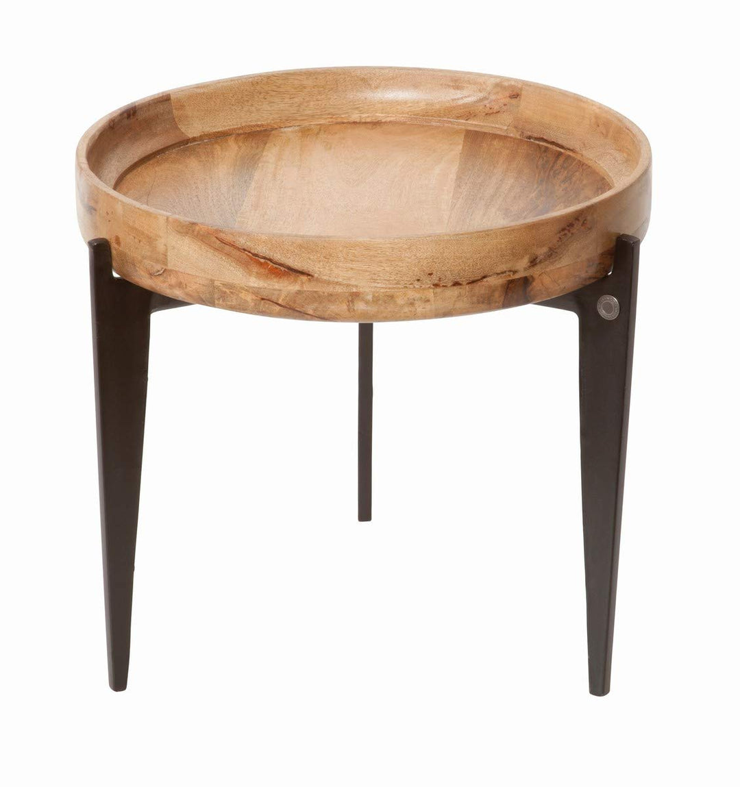 Sit Möbel Tom Beistelltisch Mango L = 46 x B = 46 x H = 42 cm Platte Natur, Beine schwarz