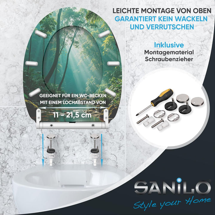 Sanilo WC Sitz mit Absenkautomatik &amp; Quick-Release aus Holz (Rainforest), Rainforest